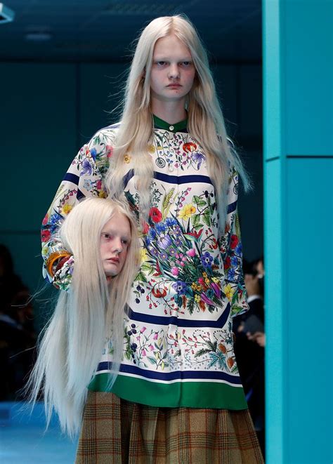 replica of a severed head like the gucci runway show
